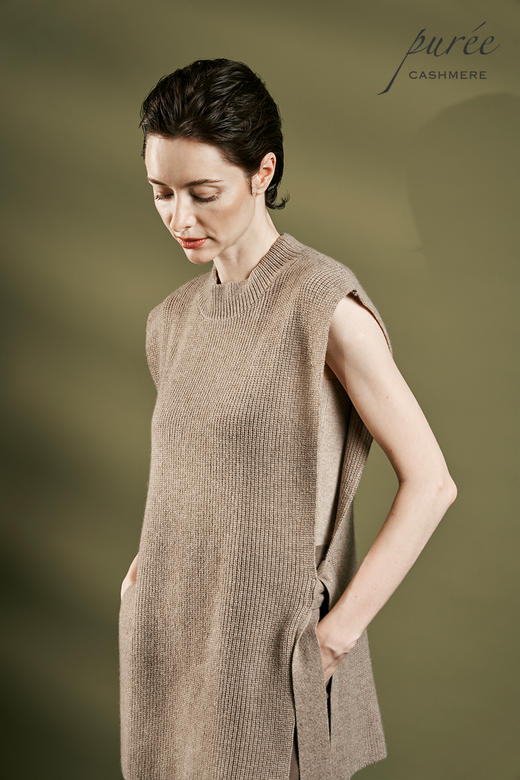 #1964「SIDE-TIE VEST」100% CASHMERE 侧开衩系带马甲 商品图2