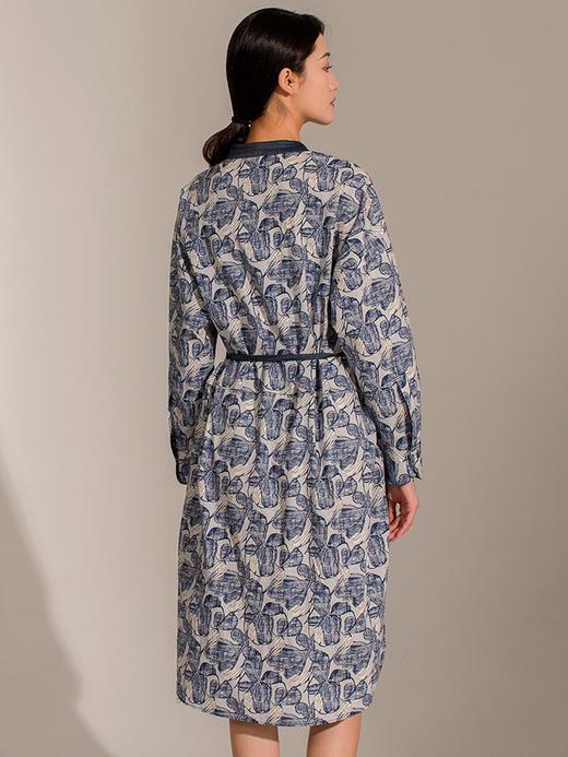 2楼名邦蓝色手绘感牛仔印花连衣裙 商品图1