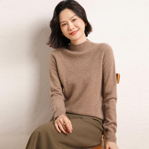 【群团团专享】Avann平面半高领羊毛衫纯羊毛XX-8105 商品图1