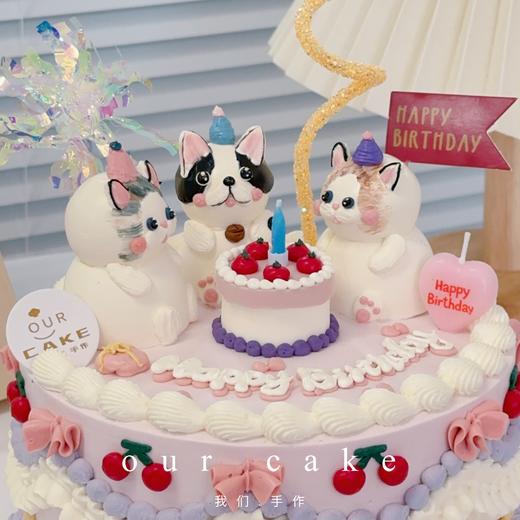 3个立体小动物复古蛋糕（小动物可改）-低糖处理无添加 商品图3