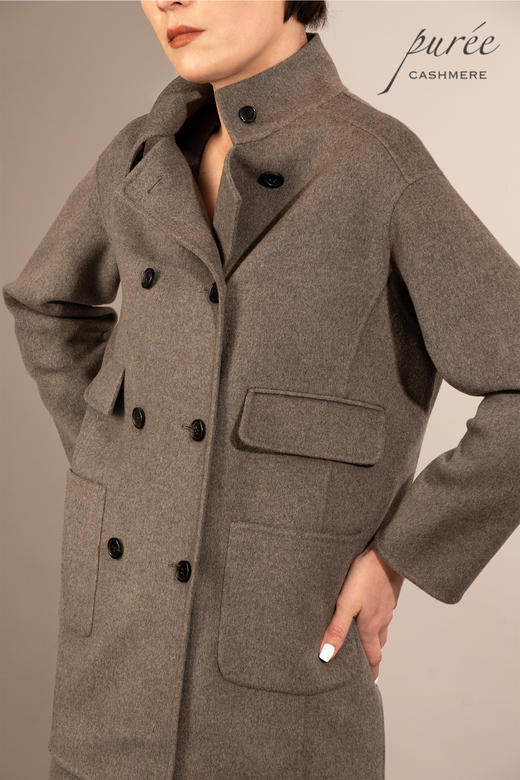 #1224 「HIGH-NECK COAT」85% WOOL 15% CASHMERE  高领大衣 商品图1