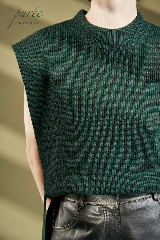 #1964「SIDE-TIE VEST」100% CASHMERE 侧开衩系带马甲 商品图6