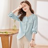 娜璐多 法式小香风设计感修身衬衫女2023秋季新款洋气珍珠小衫不规则上衣 商品缩略图2