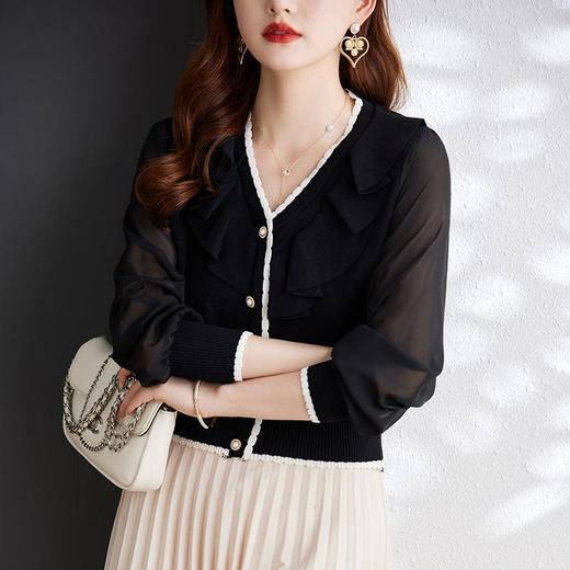 娜璐多 2023春秋新款长袖女式针织衫设计感时尚气质小香风百搭上衣女气质 商品图1