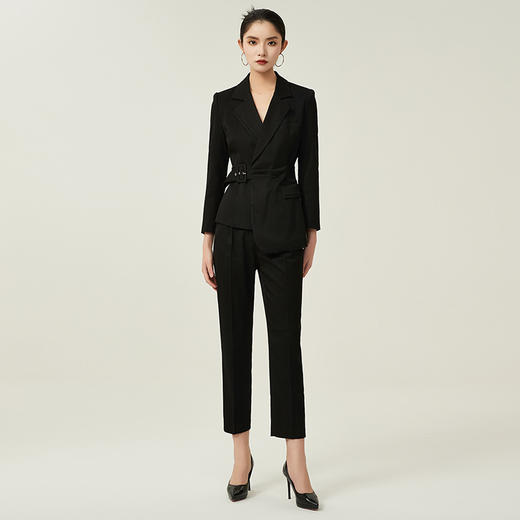 IWY/高级感黑色西装套装女秋季职业西服商务正装气质通勤售楼部工作服204032CP1 商品图1