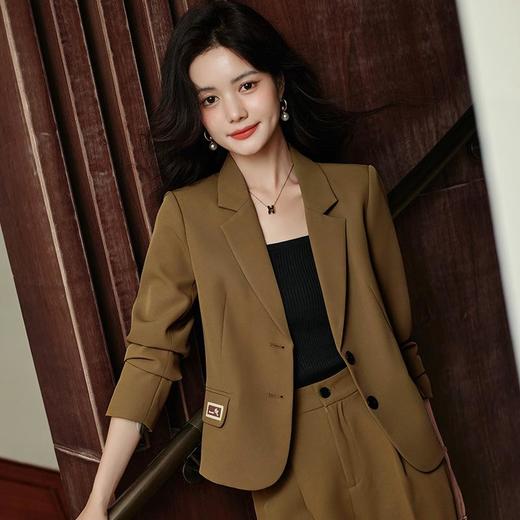 娜璐多 韩版名媛风西装套装女秋季2023新款设计感气质显瘦休闲长裤两件套 商品图3