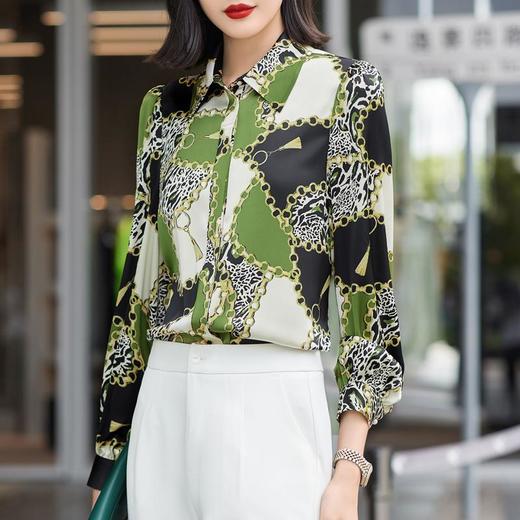 娜璐多 2023年豹纹衬衫女+直筒裤两件套女百搭秋韩版新款洋气通勤 商品图0
