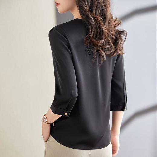 娜璐多 女士雪纺衬衫两件套2023春夏小香风休闲衬衣套装立领绿色薄款上衣 商品图3