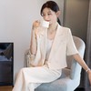 娜璐多 杏色小西装外套女春季2023新款小个子时尚休闲短款设计感西服套装 商品缩略图0