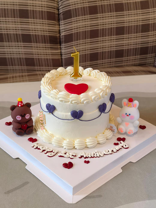 小熊兔子周年蛋糕/纪念日蛋糕 商品图0