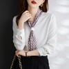娜璐多 2023秋季新款长袖通勤女式衬衫设计小众时尚气质领巾内搭上衣女 商品缩略图1