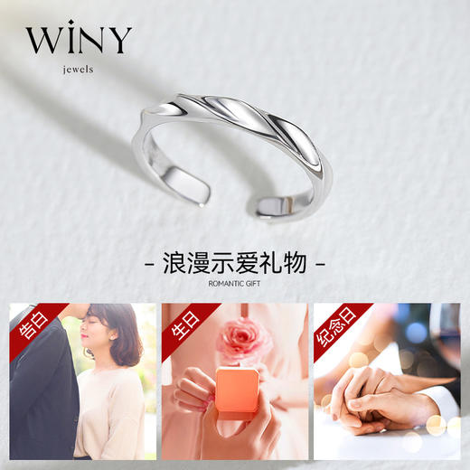 Winy925纯银永无止境戒指送女友闺蜜节日生日礼物 商品图1