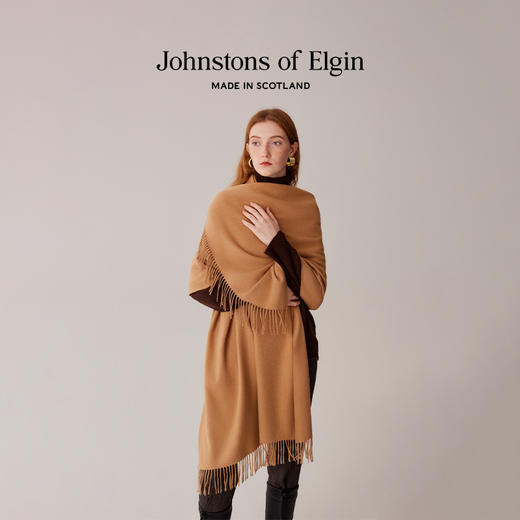 Johnstons of Elgin经典纯羊绒披肩 纯色 商品图2