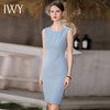 IWY/法曼努气质蓝色无袖连衣裙女时尚西服内搭职业裙新款百搭裙Q889 商品缩略图4