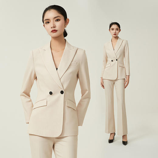 IWY/高级感杏色西装外套女2023秋季新款时尚气质女神范主持人职业套装CP12103 商品图4