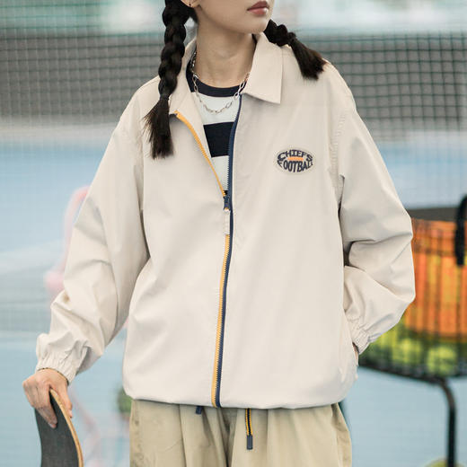 马登美式复古教练夹克外套撞色拉链棒球服翻领街头上衣女秋女 商品图2