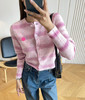 SelfWho粉色羊驼毛开衫针织衫090404 商品缩略图2