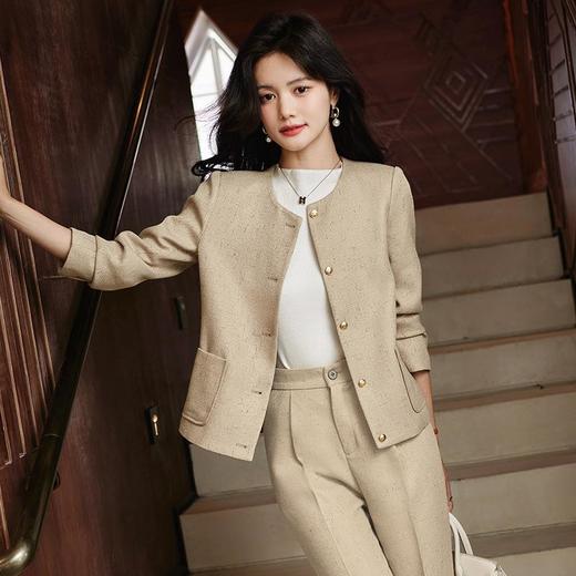 娜璐多 法式小香风外套+微叭裤套装女秋季2023新款设计感气质显瘦两件套 商品图1