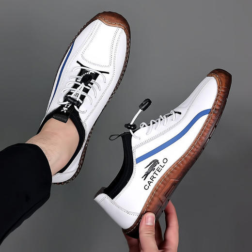 DD-卡帝乐鳄鱼皮鞋男款新款休闲鞋透气软底防滑驾车鞋时尚潮鞋男 商品图7