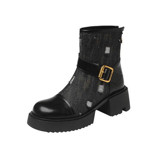 时尚个性，牛仔风潮甜酷厚底辣妹短靴QQJ-JZ-979 商品图14