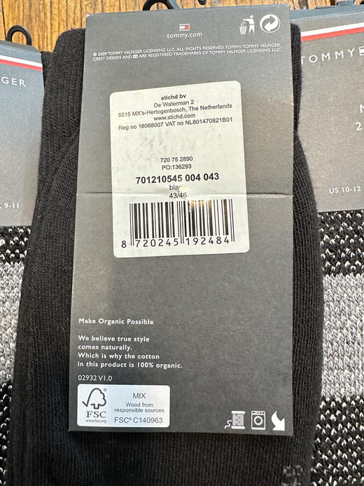 汤米男士中高筒袜。 商品图8