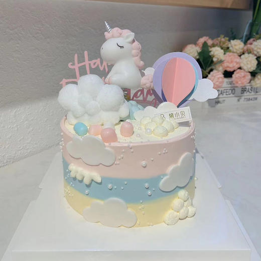摇摇独角兽——粉色宝宝生日蛋糕 商品图0