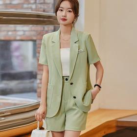 娜璐多 夏季时尚西装外套女2023新款小个子气质高端短袖韩版薄款西服套装