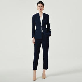 IWY/藏青色西装外套女2023新款秋季高级感职业套装修身经理工作服正装CP12305