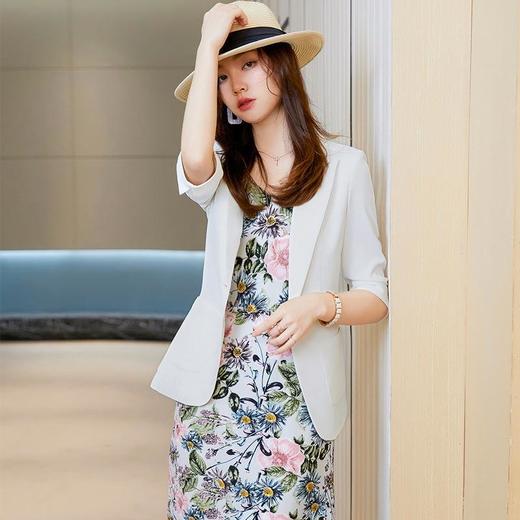 娜璐多 秋季高级感女装职场轻熟风通勤西装气质女神范碎花吊带连衣裙套装 商品图0
