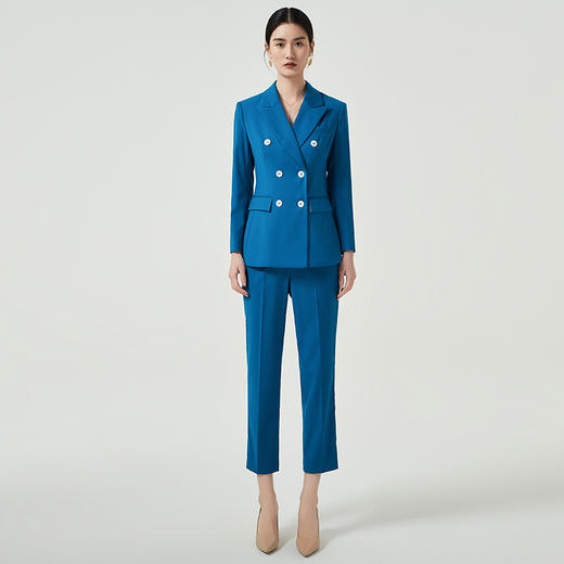 IWY/深蓝色高端经理西装套装女秋款气质售楼部职业装工作服西装两件套CP12115 商品图0