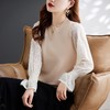 娜璐多 2023秋季新款设计感时尚气质蕾丝长袖拼接撞色针织衫上衣女温柔风 商品缩略图1