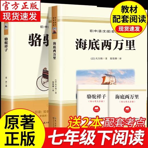 骆驼祥子原著正版老舍七年级必读和海底两万里凡尔纳七年级下册经典名著初中生课外书初一语文推荐阅读完整版非人民教育文学出版社 商品图0