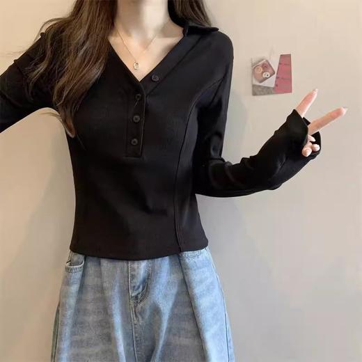 裁缝学苑AX121 设计感V领长袖t恤纸样针织衫女装打底衫上衣打版型 商品图3