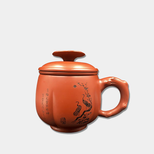 梅鹤杯丨梅鹤朱砂，紫砂漏杯 商品图2