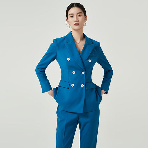 IWY/深蓝色高端经理西装套装女秋款气质售楼部职业装工作服西装两件套CP12115 商品图2