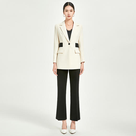 IWY/米白西装外套女修身高级职业装气质干练长袖时尚商务工作服C13126+P32306 商品图1