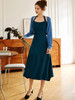 OLrain欧芮儿法式蓝色时尚套装女秋季2022新款开衫连衣裙两件套 商品缩略图3