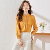 娜璐多 今年流行气质橙色缎面衬衫女2023早秋新款休闲百搭时尚珍珠衬衣女 商品缩略图2