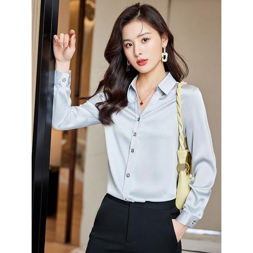 娜璐多 轻熟风衬衫女套装2023秋季新款时尚休闲港味上衣搭配半身裙两件套 商品图3