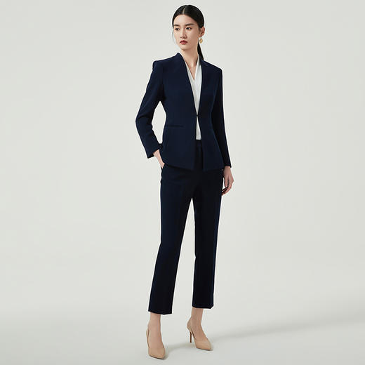 IWY/藏青色西装外套女2023新款秋季高级感职业套装修身经理工作服正装CP12305 商品图1