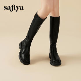 Safiya/索菲娅2023冬季新品 炸街CHIC弹力不过膝粗跟厚底骑士靴 SF34117001