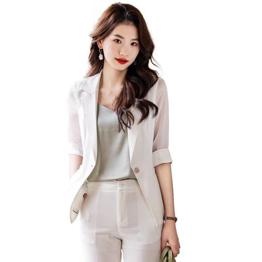 娜璐多 春夏季高级感西装套装时尚干练气质女装通勤温柔风两件套减龄外套 商品图4