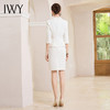 IWY/高级感白色连衣裙假两件西装工作服秋季新款收腰七分袖职业裙Q994 商品缩略图5