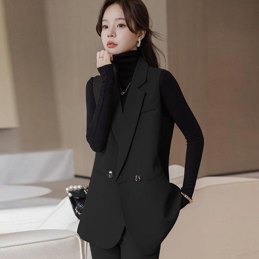 娜璐多 小西装马甲外套长裤两件套2023秋新款韩版设计感侧边开叉时髦炸街 商品图2