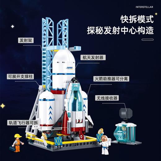 小鲁班积木航天飞机积木男孩拼装玩具火箭发射中心儿童玩具积木模型 商品图4