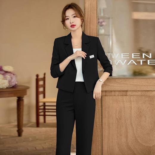 娜璐多 高级感西装外套女短款两件套2023娜璐多新款休闲西服套装气质百搭 商品图2