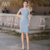 IWY/法曼努气质蓝色无袖连衣裙女时尚西服内搭职业裙新款百搭裙Q889 商品缩略图2