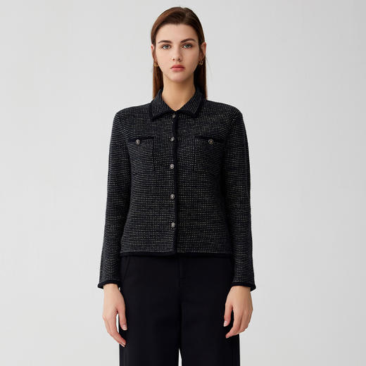 【纯羊绒外套】羊绒世家秋冬新品女士100%山羊绒通勤时尚西装外套 商品图0