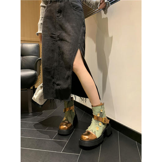 时尚个性，牛仔风潮甜酷厚底辣妹短靴QQJ-JZ-979 商品图2