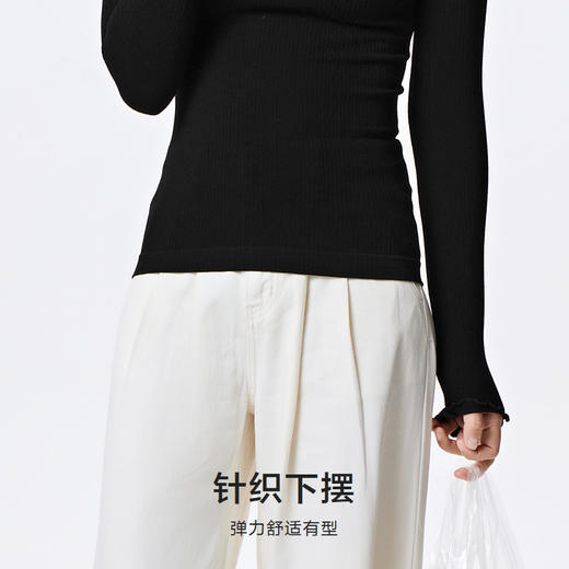 森马内衣女士半高领修身上衣时尚无缝一体弹力舒适打底衣 商品图3